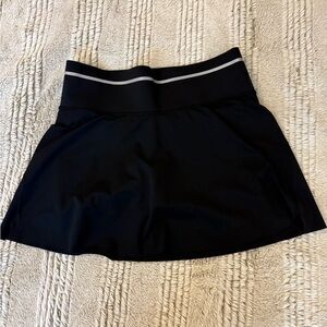 Black Women's Athletic Skirt with White Stripe